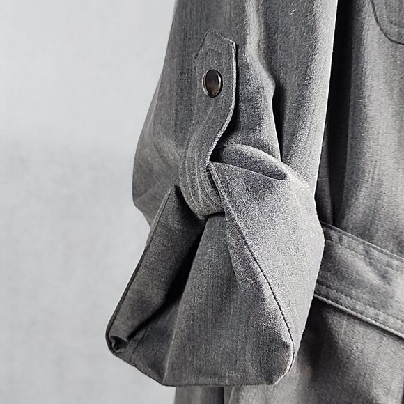 Sharagano Size 20 W Zip Front Belted Collared Dress - Picture 5 of 6